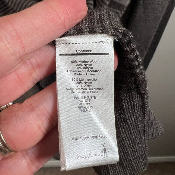 Smartwool Sparwood Stripe Crew Sweater Mens Size XL Brown Merino Wool - Picture 8 of 9